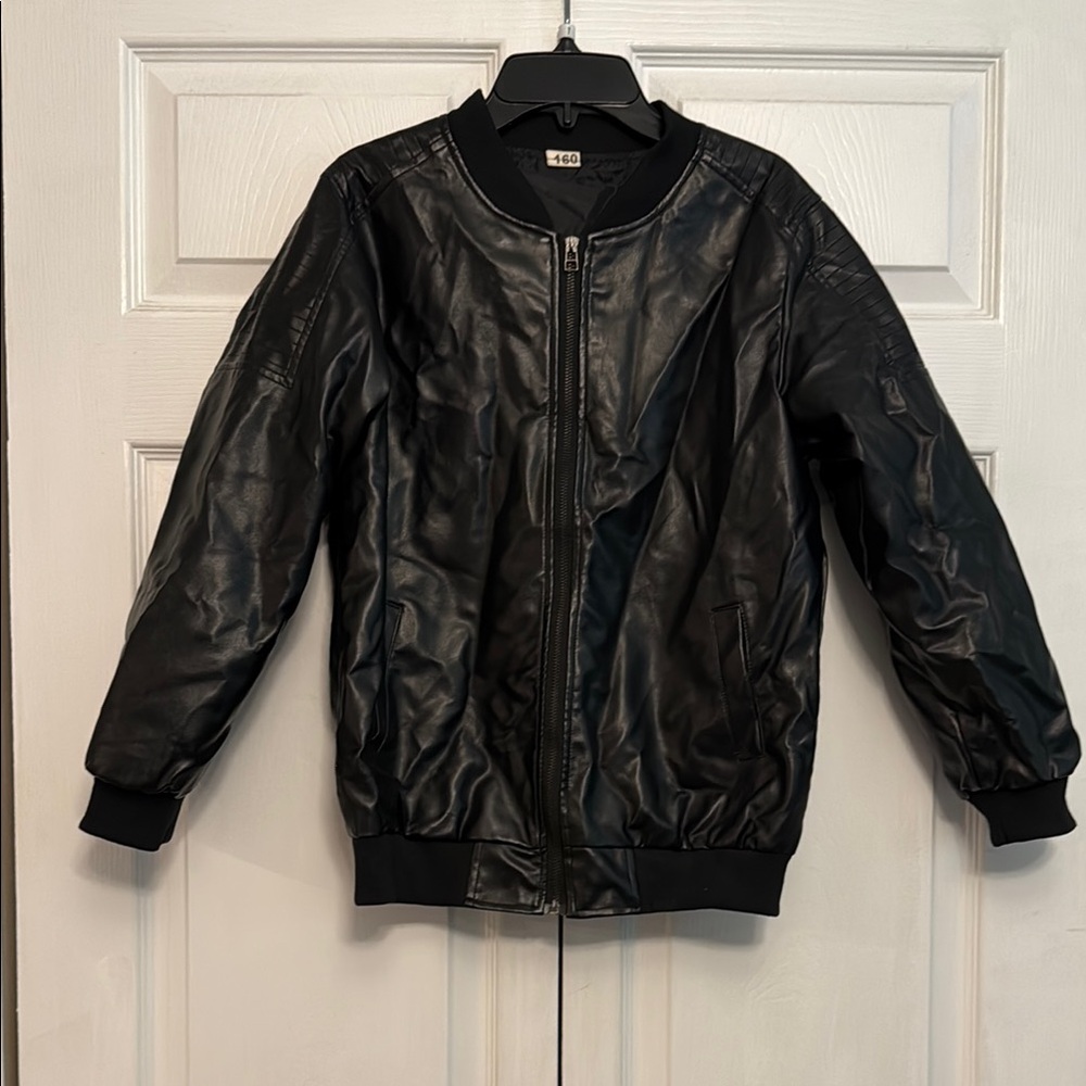 Men's Black Faux Leather Jacket